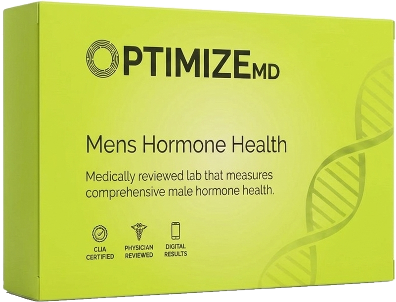 OptimizeMD men's hormone health at-home test kit box