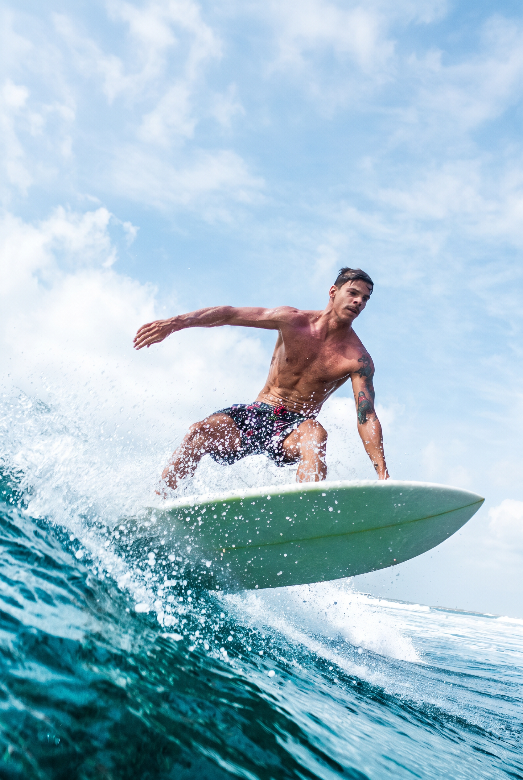 Surfer riding a wave for longevity and performance
